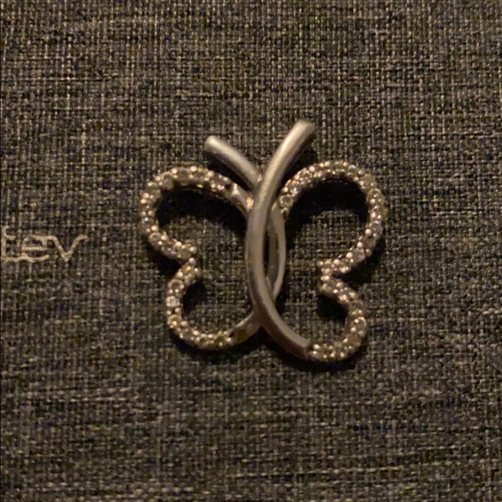 Women’s Butterfly charm “w” stones sterling silver